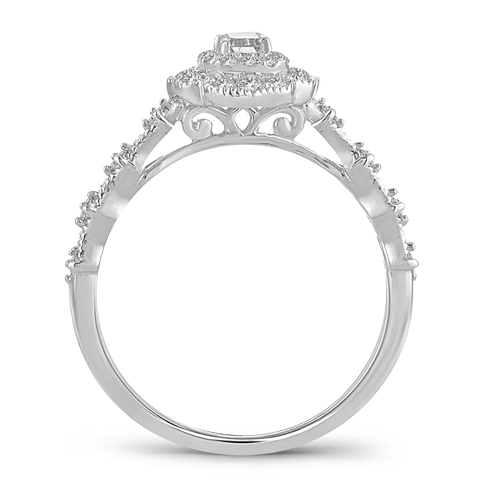 Esplendor clásico: Anillo de compromiso de diamantes de 14 quilates y 0,50 quilates