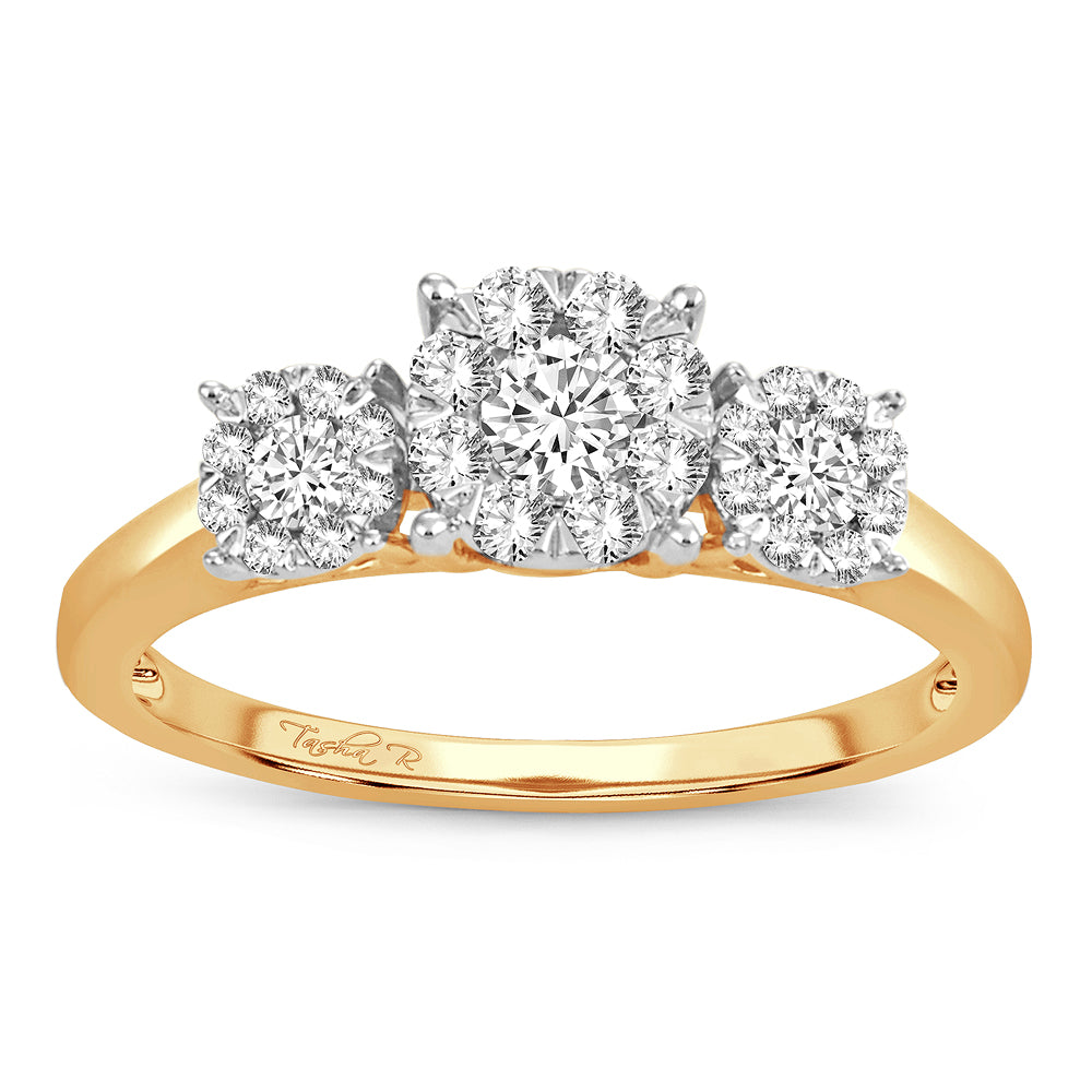 Anillo de diamantes de 14 quilates y 0,50 quilates