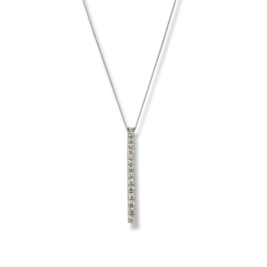 Women’s Diamond Charm Necklace In 14K White Gold