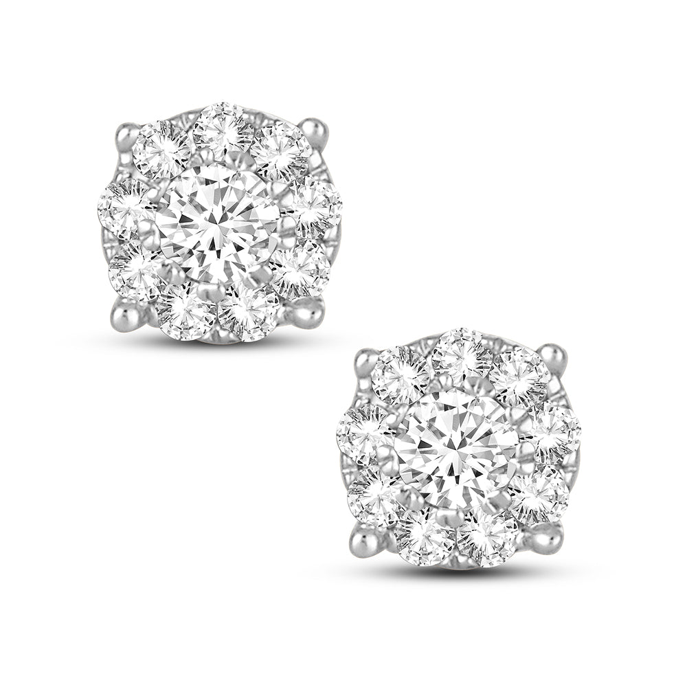 PENDIENTES DE DIAMANTES DE 14K Y 0,33CT