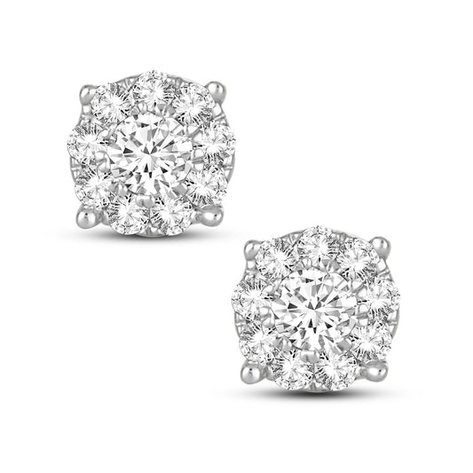 PENDIENTES DE DIAMANTES DE 14K Y 0,33CT
