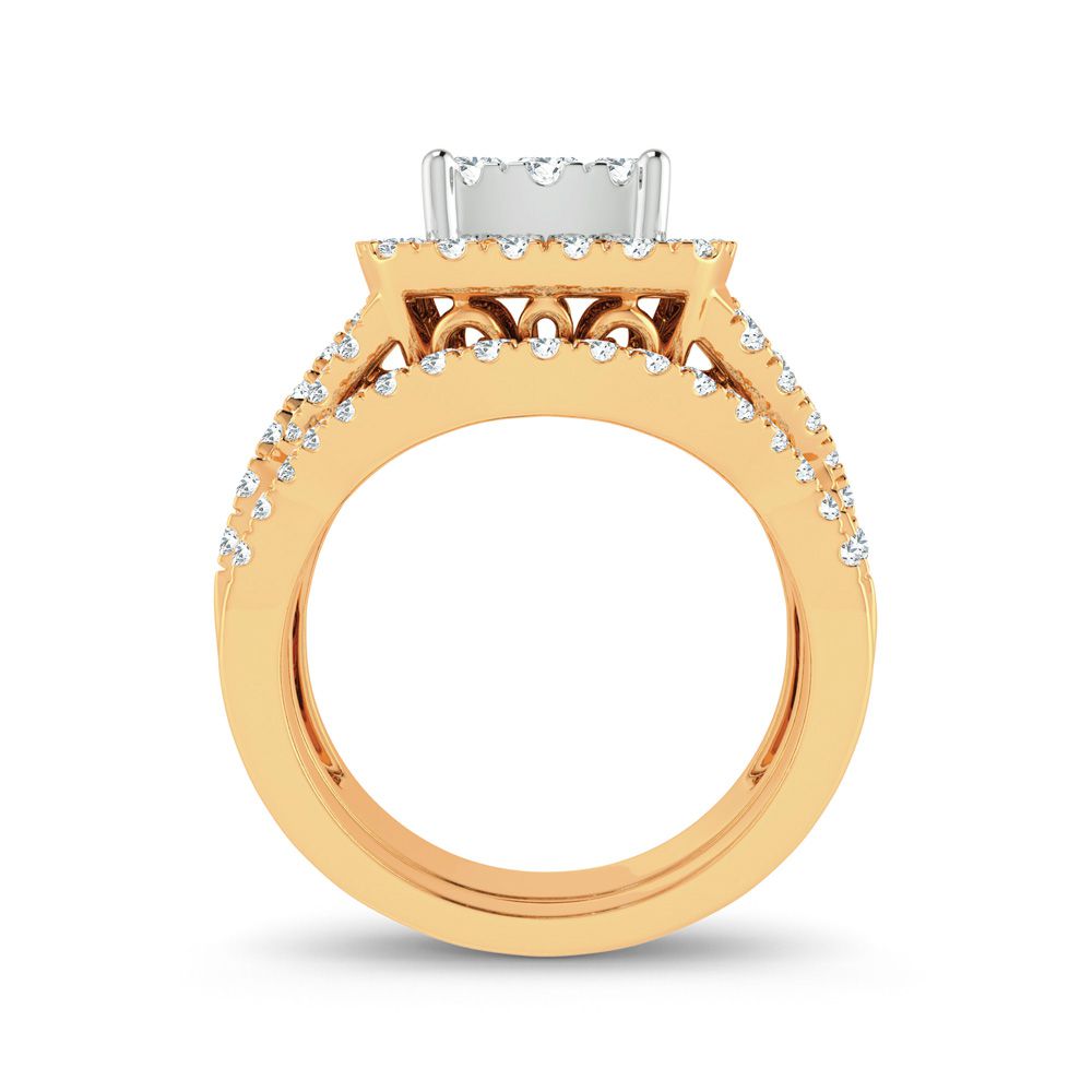 Golden Radiance - 14K Yellow Gold 1.50CT Diamond Bridal Set