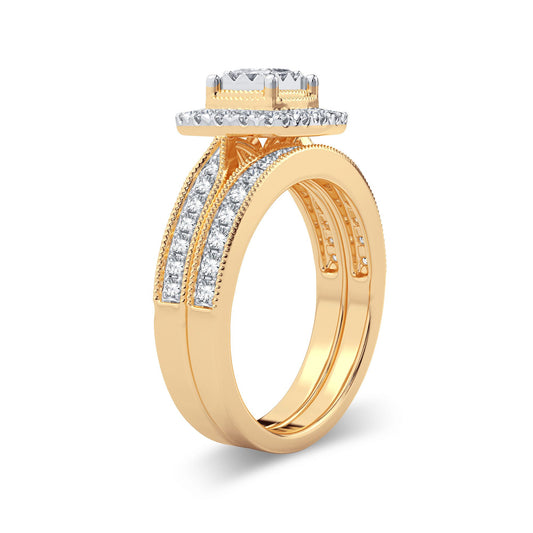 Sunshine Majesty - 14K Two-Tone 0.75CT Diamond Bridal Set