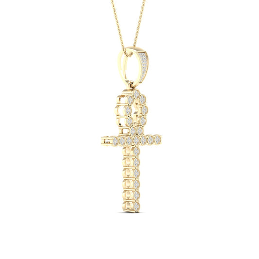 Religious 10K Yellow Gold 0.38CT Diamond Pendant