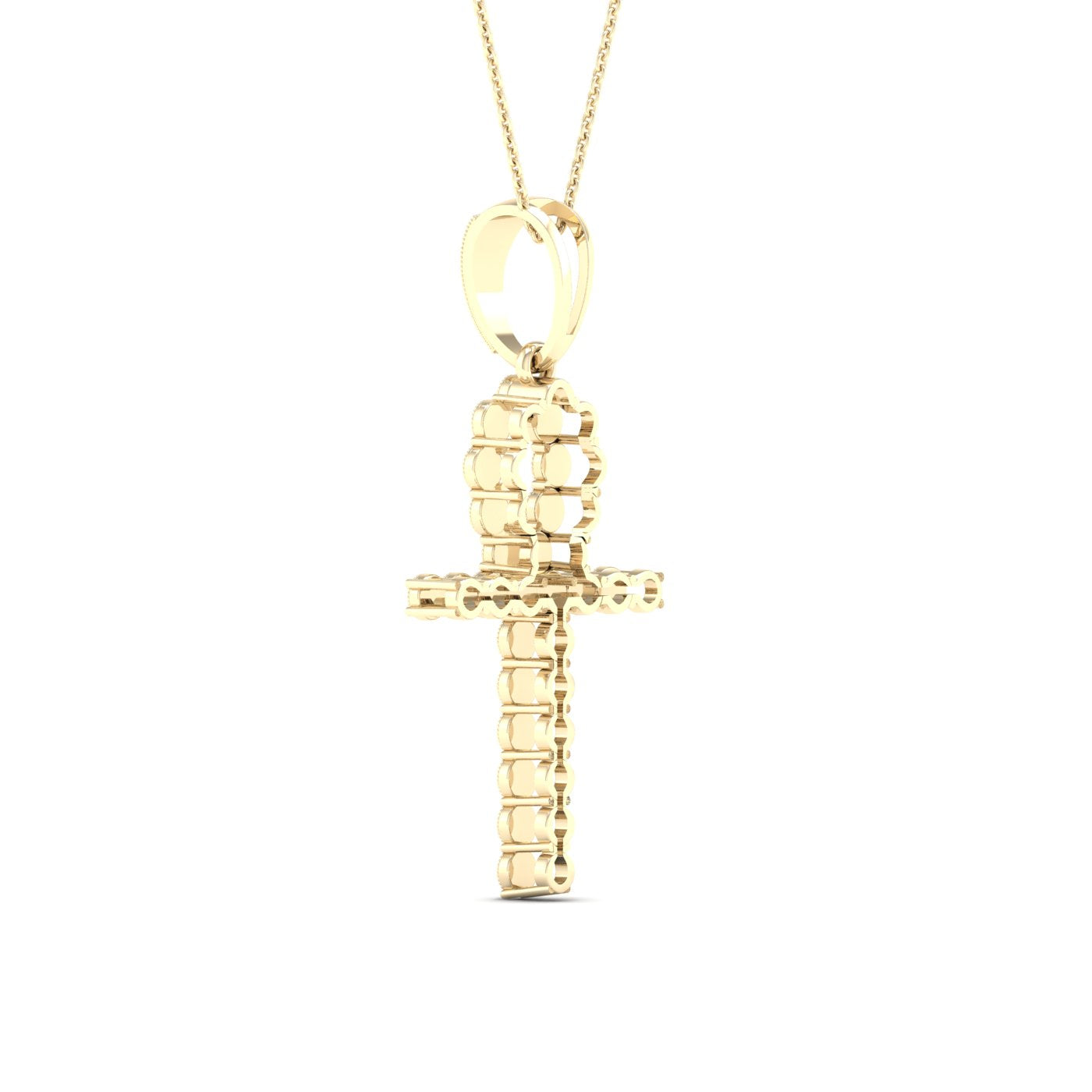 Colgante religioso de oro amarillo de 10 quilates con diamantes de 0,38 quilates