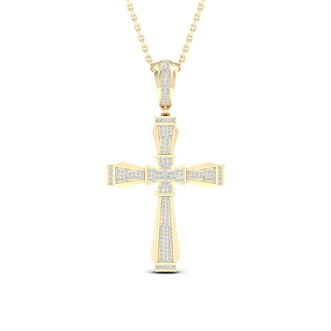 Faithful 10K Yellow Gold 0.50CT Diamond Cross Pendant
