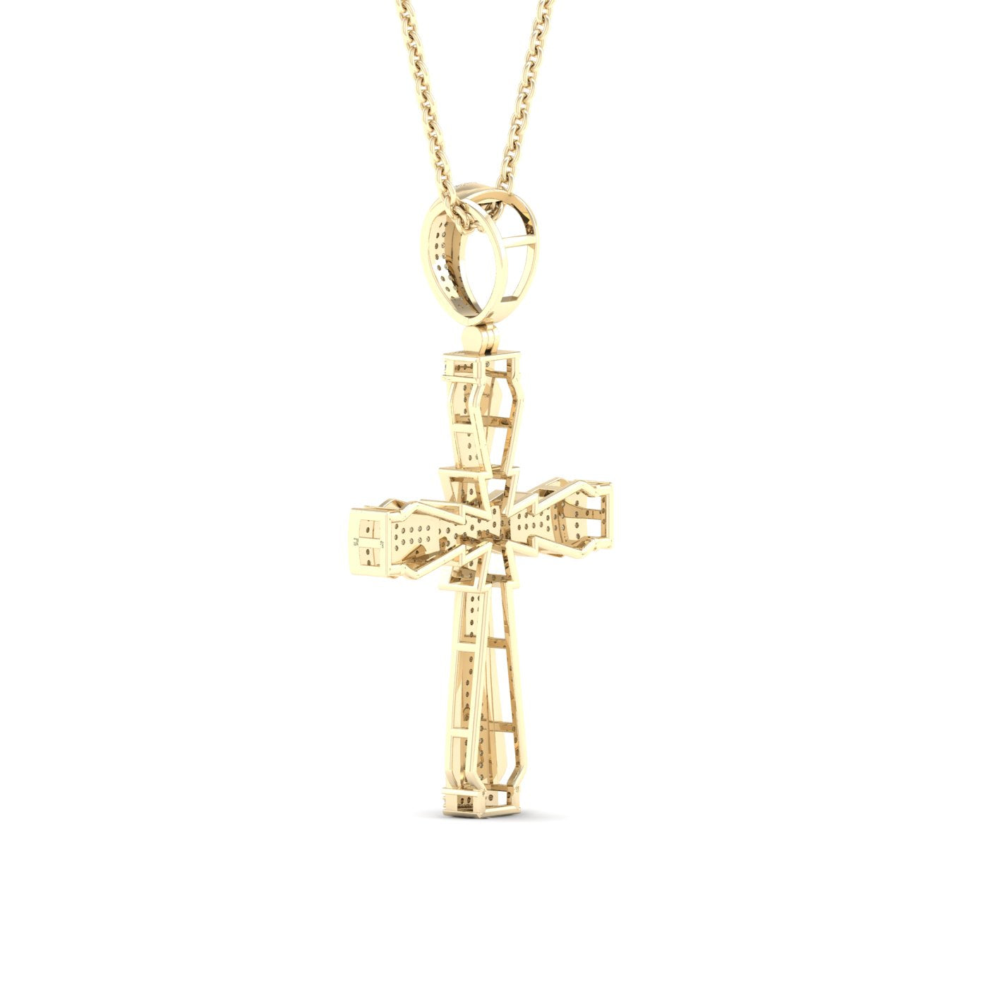 Faithful 10K Yellow Gold 0.50CT Diamond Cross Pendant
