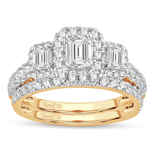 Regal Embrace - 14K Yellow Gold 2.00CT Diamond Bridal Ring