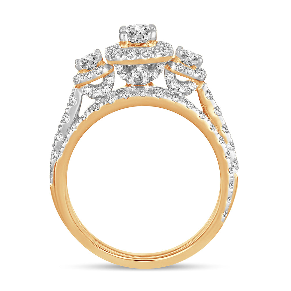 Regal Embrace - 14K Yellow Gold 2.00CT Diamond Bridal Ring