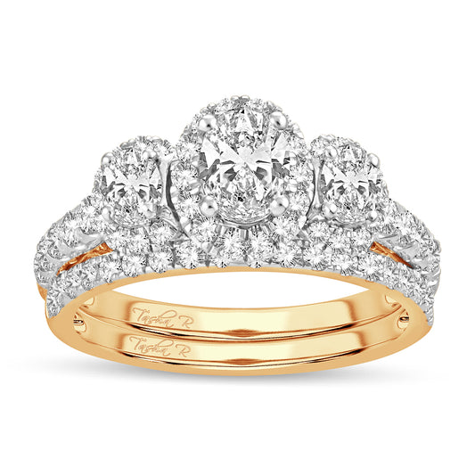 Bridal Ring Set In 14K Yellow Gold 2.00CT Diamonds