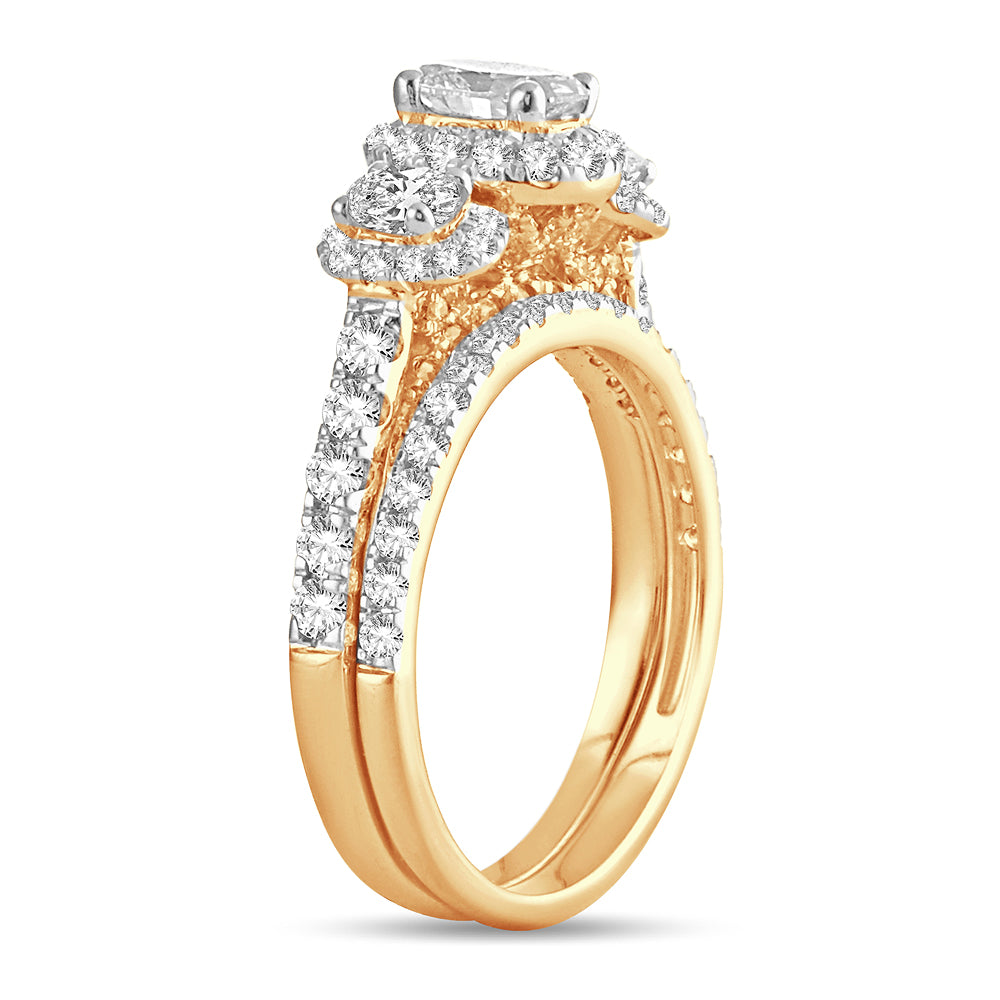 Bridal Ring Set In 14K Yellow Gold 2.00CT Diamonds