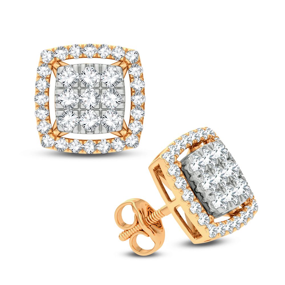 PENDIENTES DE DIAMANTES DE 14K Y 1.00CT