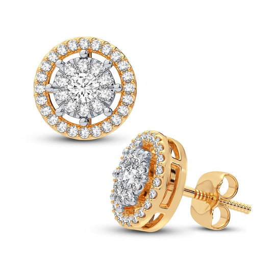 PENDIENTES DE DIAMANTES DE 14K Y 0,50CT