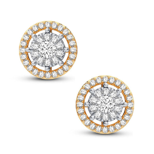 PENDIENTES DE DIAMANTES DE 14K Y 0,50CT