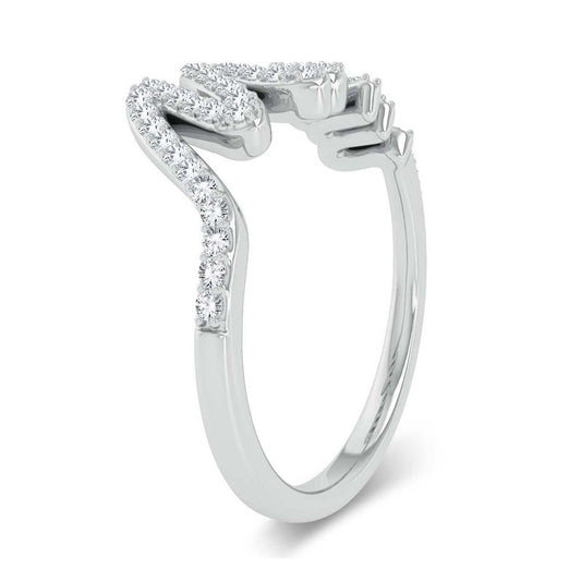 10K White Gold 0.23 CT Diamond "Mom" Ring