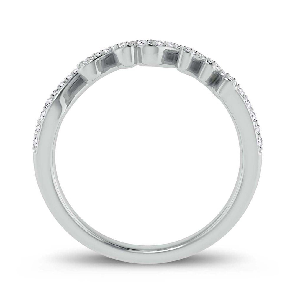 10K White Gold 0.23 CT Diamond "Mom" Ring