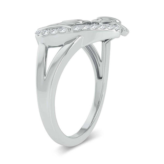 10K White Gold 0.16ct Diamond "Mom" Ring