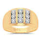 10K Yellow Gold Vertical Accent 0.20 CT Diamond Men's Ring