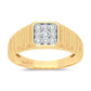 Fashion 10K Yellow Gold 0.15CT Diamond Men's Ring