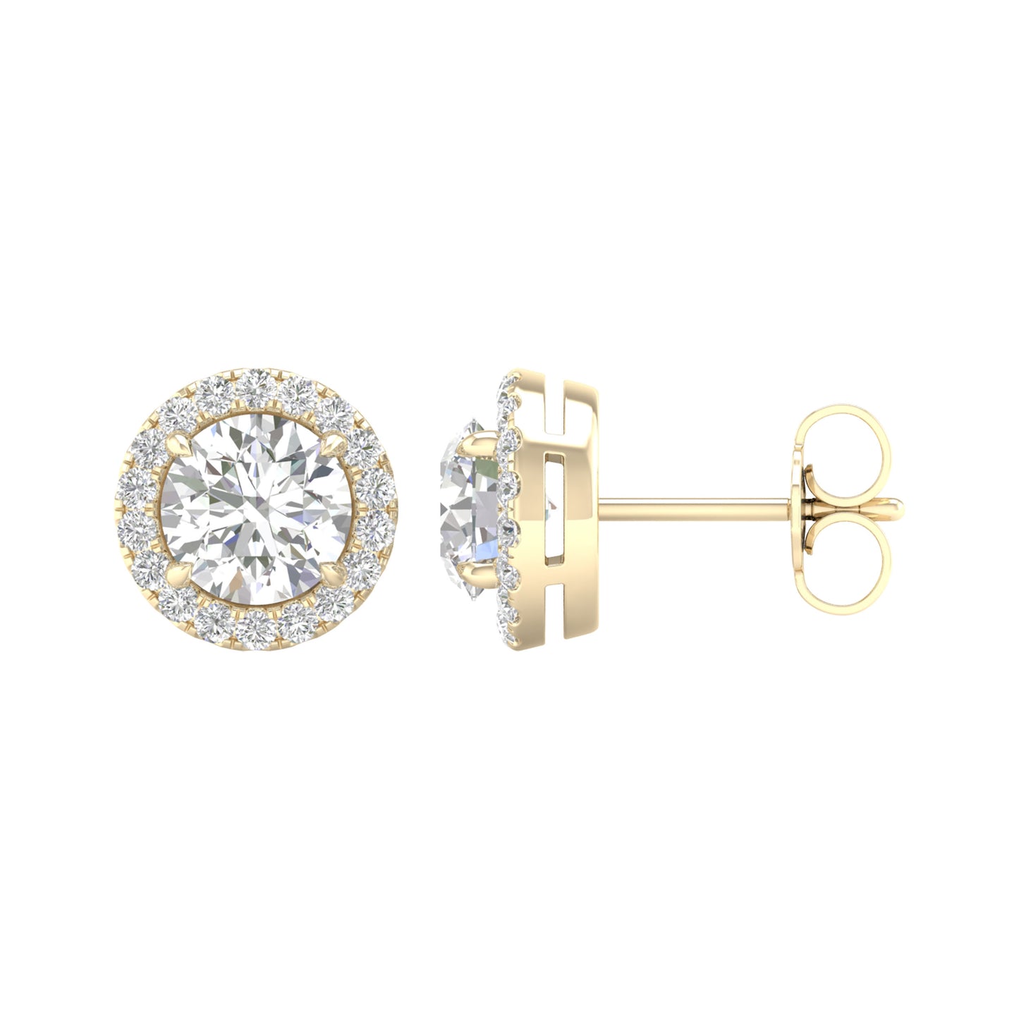 Aretes tipo argolla con diamantes cultivados en laboratorio con certificación de 14 quilates y 2,25 quilates (certificado IGI)