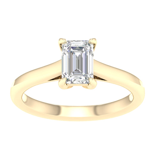 Golden Elegance - 14K Yellow Gold 1.00CT Certified Lab Grown Diamond Ring