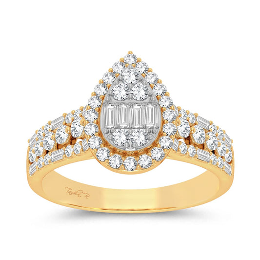 Sunburst Harmony - 14K 0.75 CT Diamond Engagement Ring