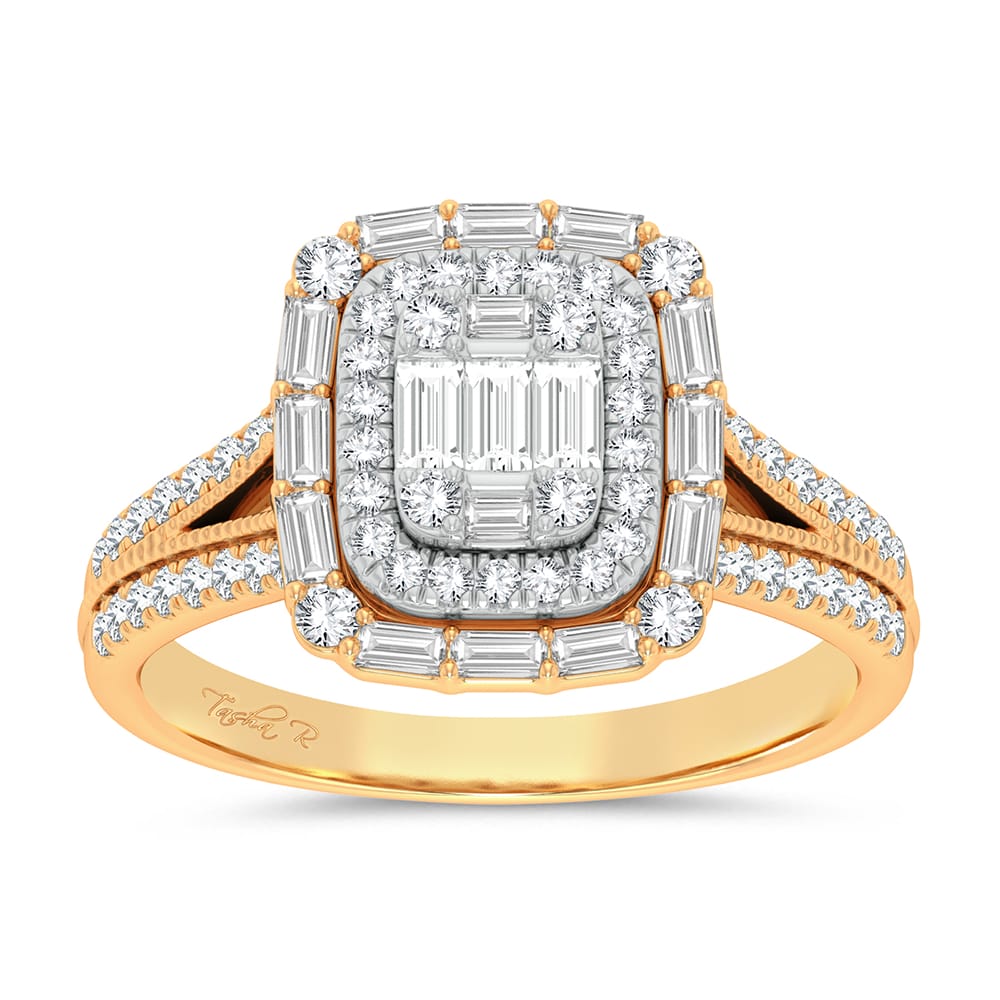 Gilded Radiance - 14K 0.75 CT Diamond Engagement Ring
