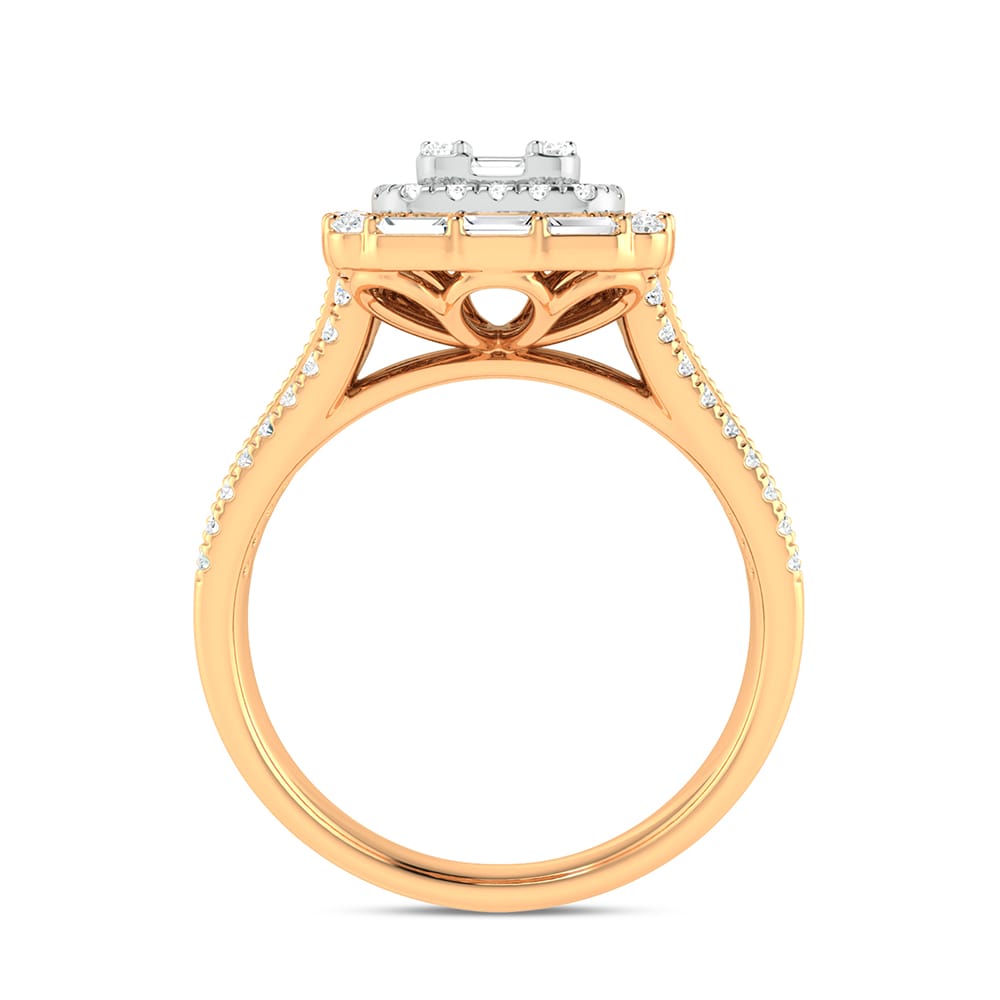 Gilded Radiance - 14K 0.75 CT Diamond Engagement Ring