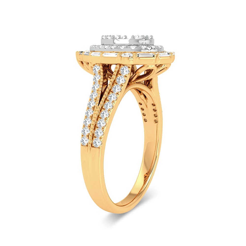 Visión en oro - Anillo de compromiso de diamantes de 14 quilates y 0,75 quilates