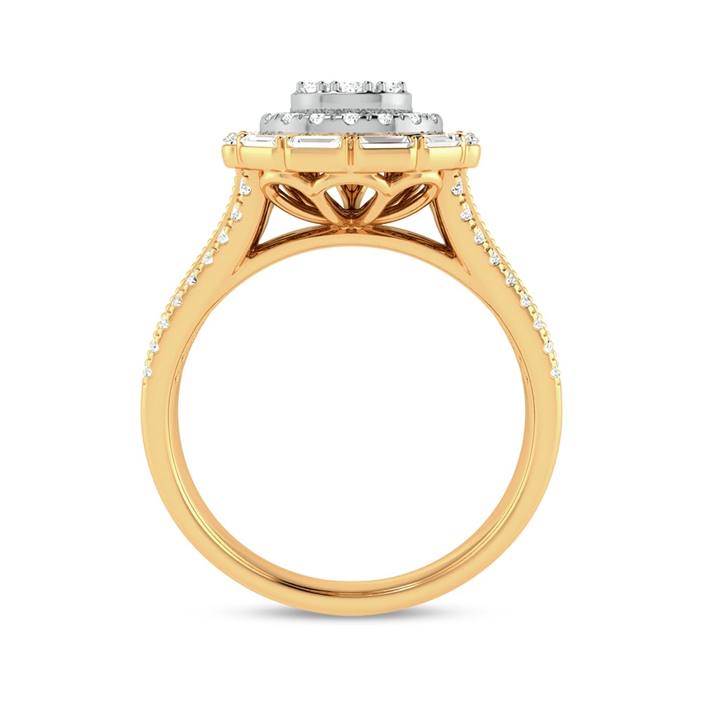 Visión en oro - Anillo de compromiso de diamantes de 14 quilates y 0,75 quilates