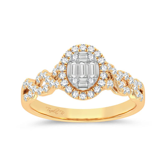 Anillo de moda de 14 quilates y 0,50 quilates