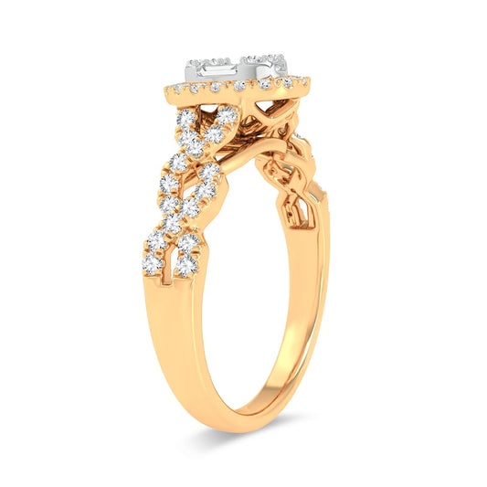 Anillo de moda de 14 quilates y 0,50 quilates