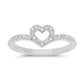 10K White Gold Open Heart 0.17ct Diamond Ring