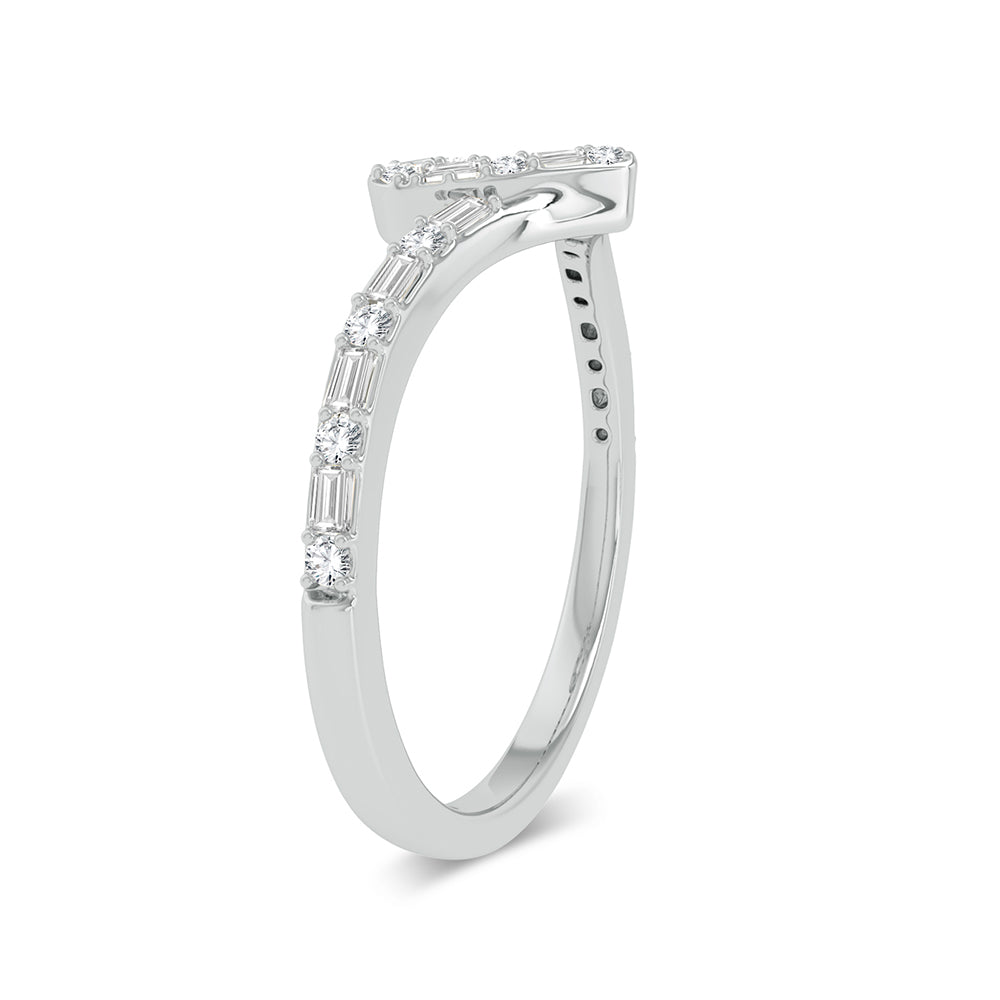 10K White Gold Open Heart 0.17ct Diamond Ring