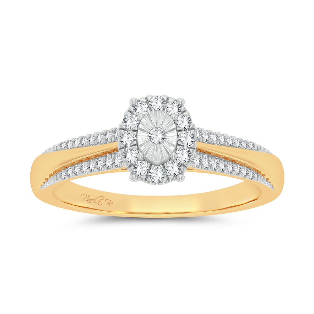 Sunlit Sparkle: 10K Yellow Gold 0.15ct Diamond Ring