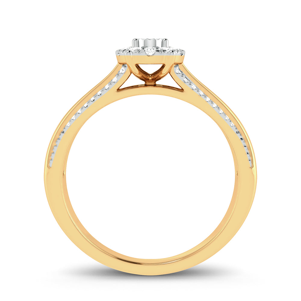 Sunlit Sparkle: 10K Yellow Gold 0.15ct Diamond Ring