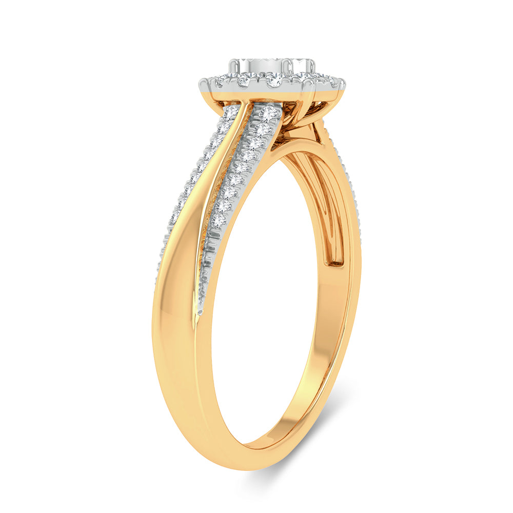 Sunlit Sparkle: 10K Yellow Gold 0.15ct Diamond Ring