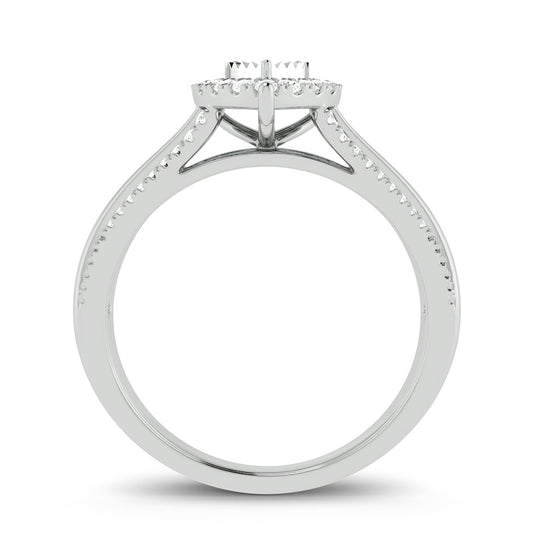 Heart's Whisper - 10K White Gold 0.15 CTW Diamond Ring