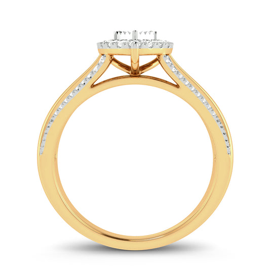 Heart's Whisper - 10K Yellow Gold 0.15 CTW Diamond Ring
