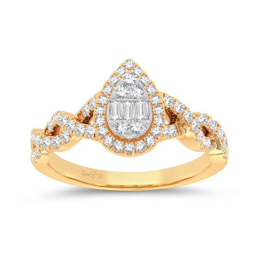 Anillo de compromiso de 14 quilates y 0,50 quilates