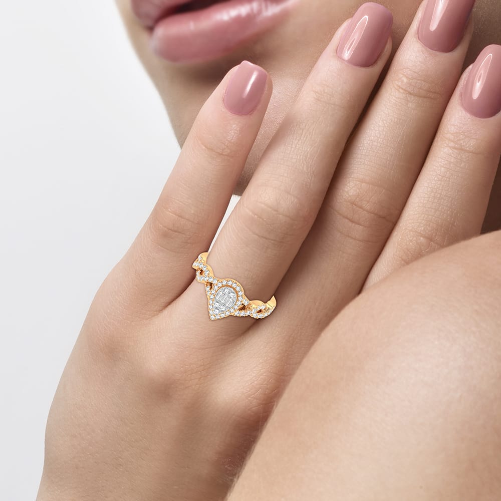Anillo de compromiso de 14 quilates y 0,50 quilates