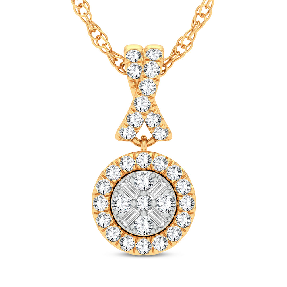 10K Yellow Gold Women's Fashion 0.20 CT Diamond Pendant