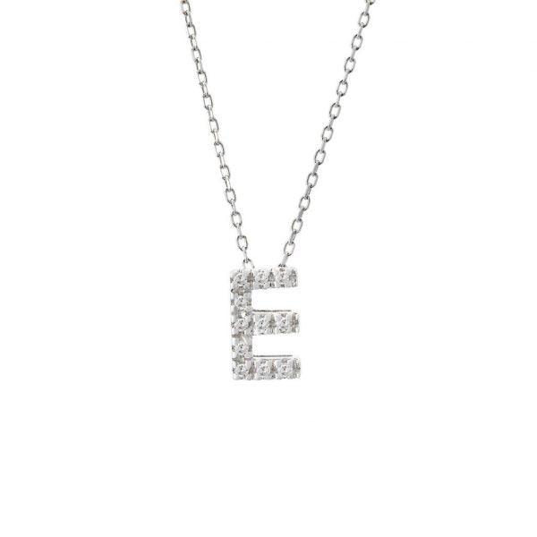 All Diamond Letter Charm Necklace: A-Z - Ariel's Jewelry
