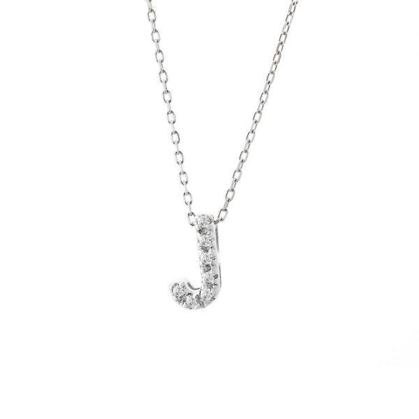 All Diamond Letter Charm Necklace: A-Z - Ariel's Jewelry