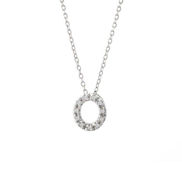 All Diamond Letter Charm Necklace: A-Z - Ariel's Jewelry