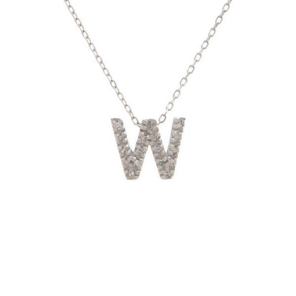 All Diamond Letter Charm Necklace: A-Z - Ariel's Jewelry