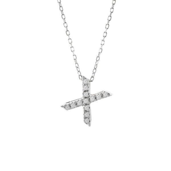 All Diamond Letter Charm Necklace: A-Z - Ariel's Jewelry