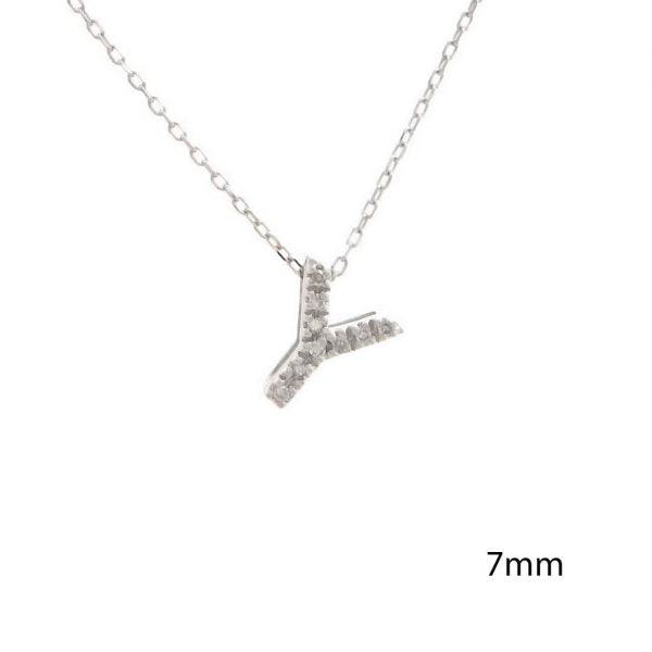 All Diamond Letter Charm Necklace: A-Z - Ariel's Jewelry