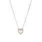 Eternal Sparkle - 14K White Gold Rolo Chain Necklace with Diamond Heart Charm