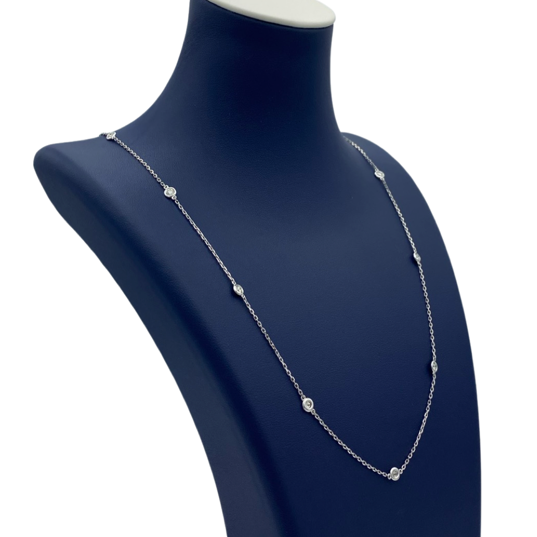 Women's Sterling Silver Necklace with Stones